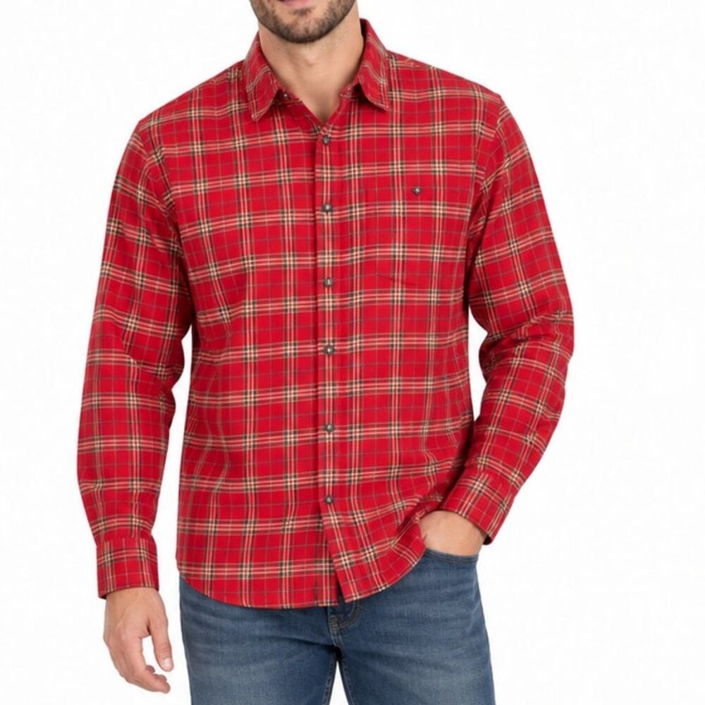 NWT Hawke & Co Red Plaid Flannel Shirt L